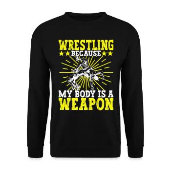 Lutte Lutteurs Lutteurs - Sweat-shirt Unisexe - noir - Devant - Alina (178cm) & Michal (187cm)