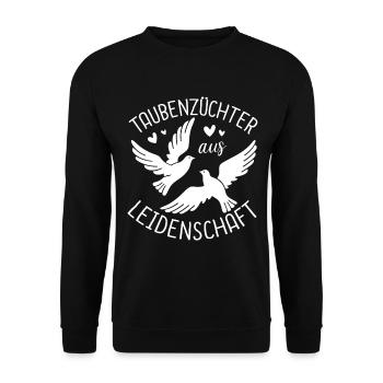 Brieftauben Brieftaubensport Taubenzucht Tauben - Unisex Pullover - Schwarz - Vorne - Alina (178cm) & Michal (187cm)