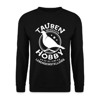 Brieftauben Brieftaubensport Taubenzucht Tauben - Unisex Pullover - Schwarz - Vorne - Alina (178cm) & Michal (187cm)