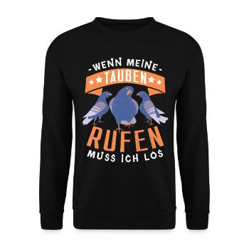 Brieftauben Brieftaubensport Taubenzucht Tauben - Unisex Pullover - Schwarz - Vorne - Alina (178cm) & Michal (187cm)