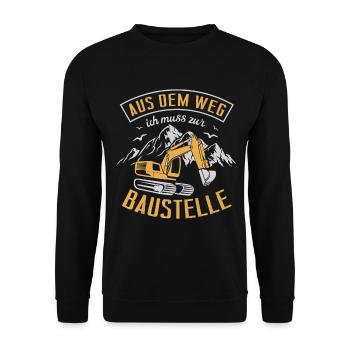 Bagger Baggerführer Baustelle Bauarbeiter für - Unisex Pullover - Schwarz - Vorne - Alina (178cm) & Michal (187cm)