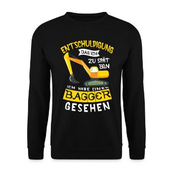 Bagger Baggerführer Baustelle Bauarbeiter für - Unisex Pullover - Schwarz - Vorne - Alina (178cm) & Michal (187cm)