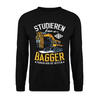 Bagger Baggerführer Baustelle Bauarbeiter für - Unisex Pullover - Schwarz - Vorne - Alina (178cm) & Michal (187cm)