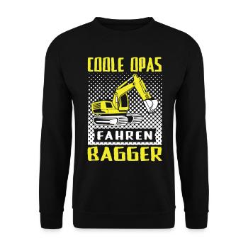Bagger Baggerführer Baustelle Bauarbeiter für - Unisex Pullover - Schwarz - Vorne - Alina (178cm) & Michal (187cm)
