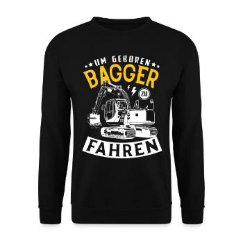 Bagger Baggerführer Baustelle Bauarbeiter für - Unisex Pullover - Schwarz - Vorne - Alina (178cm) & Michal (187cm)