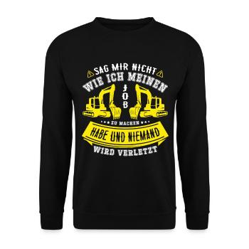 Bagger Baggerführer Baustelle Bauarbeiter für - Unisex Pullover - Schwarz - Vorne - Alina (178cm) & Michal (187cm)