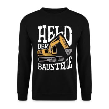 Bagger Baggerführer Baustelle Bauarbeiter für - Unisex Pullover - Schwarz - Vorne - Alina (178cm) & Michal (187cm)