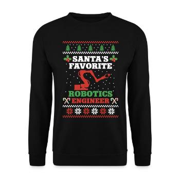 Robot Robotics Engineer Christmas - Unisex Sweatshirt - black - Front - Alina (178cm) & Michal (187cm)