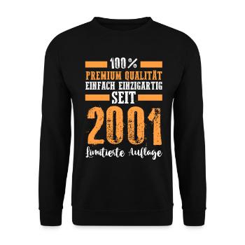 2004 22 Jahre Geburtstag - Unisex Pullover - Schwarz - Vorne - Alina (178cm) & Michal (187cm)