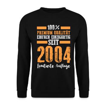 2004 19 Jahre Geburtstag - Unisex Pullover - Schwarz - Vorne - Alina (178cm) & Michal (187cm)