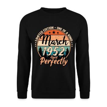 March 1952 anniversary 1952 legends March - Unisex Sweatshirt - black - Front - Alina (178cm) & Michal (187cm)