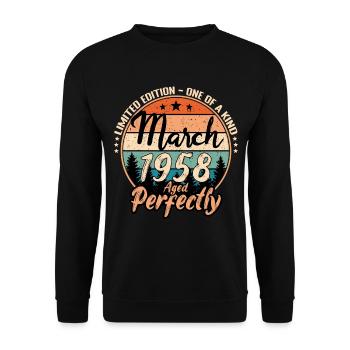 Mars 1958 anniversaire 1958 légendes Mars - Sweat-shirt Unisexe - noir - Devant - Alina (178cm) & Michal (187cm)