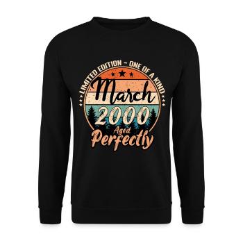 March 2000 anniversary 2000 legends March - Unisex Sweatshirt - black - Front - Alina (178cm) & Michal (187cm)