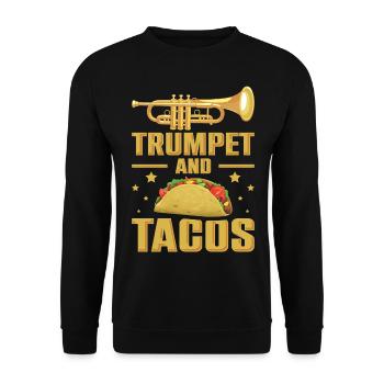 Drôle de trompette et tacos pour trompettiste - Sweat-shirt Unisexe - noir - Devant - Alina (178cm) & Michal (187cm)