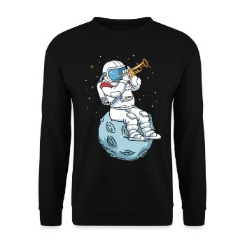 Trumpet Astronaut For Trumpet And Jazz Musicians - Unisex Pullover - Schwarz - Vorne - Alina (178cm) & Michal (187cm)