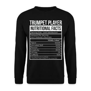 Funny Trumpet Player Faits nutritionnels pour trompette - Sweat-shirt Unisexe - noir - Devant - Alina (178cm) & Michal (187cm)
