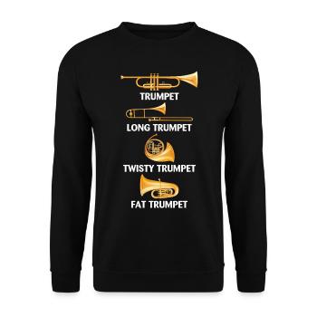 Types Of Trumpet For Trumpet Player - Unisex Pullover - Schwarz - Vorne - Alina (178cm) & Michal (187cm)