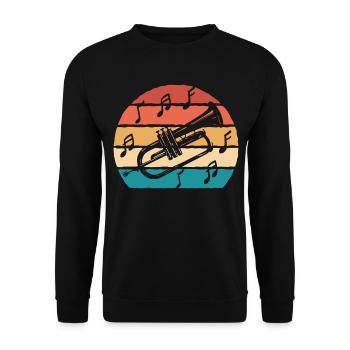 Retro Trumpet For Trupet Musician - Unisex Pullover - Schwarz - Vorne - Alina (178cm) & Michal (187cm)