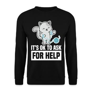 C’est bien de demander de l’aide pour les personnes en santé mentale - Sweat-shirt Unisexe - noir - Devant - Alina (178cm) & Michal (187cm)