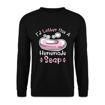 Soap Dealer Homemade Soap Soaper Soap Hobbyist - Unisex Sweatshirt - black - Front - Alina (178cm) & Michal (187cm)