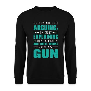Guns Pistol Lover Gun Owner Shooting - Unisex Sweatshirt - black - Front - Alina (178cm) & Michal (187cm)