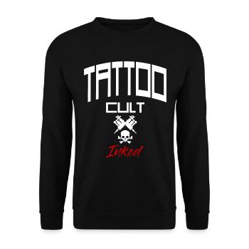 Tattoo Cult Inked Tribal Artist Studio Skull täto - Unisex Pullover - Schwarz - Vorne - Alina (178cm) & Michal (187cm)