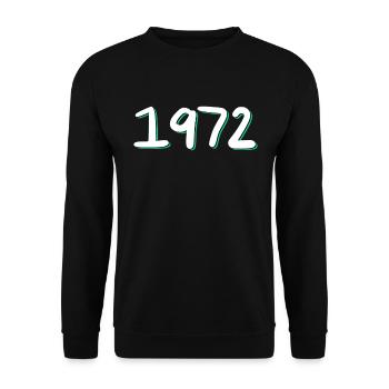 1972 Geburtstag - Unisex Pullover - Schwarz - Vorne - Alina (178cm) & Michal (187cm)