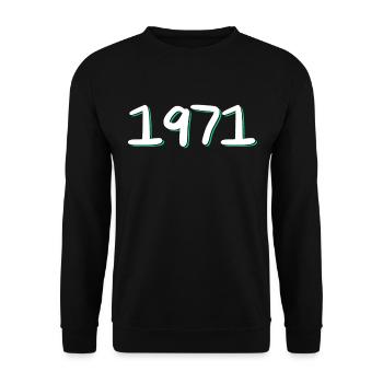 1971 Birthday - Unisex Sweatshirt - black - Front - Alina (178cm) & Michal (187cm)