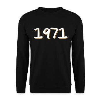 1971 Birthday - Unisex Sweatshirt - black - Front - Alina (178cm) & Michal (187cm)