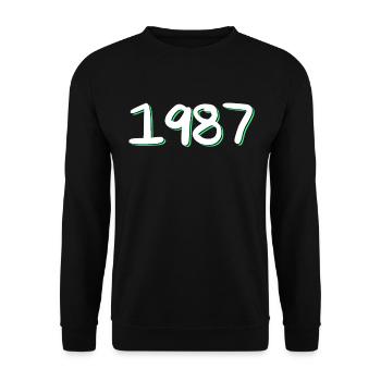 1987 Anniversaire - Sweat-shirt Unisexe - noir - Devant - Alina (178cm) & Michal (187cm)