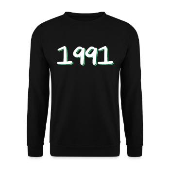 1991 Anniversaire - Sweat-shirt Unisexe - noir - Devant - Alina (178cm) & Michal (187cm)
