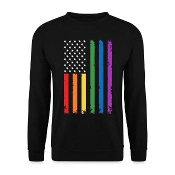 American Lgbtq pride rainbow flag - Unisex Sweatshirt - black - Front - Alina (178cm) & Michal (187cm)