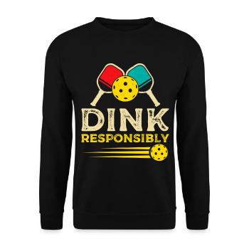 Dink Responsibly Paddle Sports Pickleball - Unisex Sweatshirt - black - Front - Alina (178cm) & Michal (187cm)
