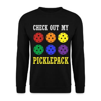 Vérifiez mon picklepack Pickleball - Sweat-shirt Unisexe - noir - Devant - Alina (178cm) & Michal (187cm)