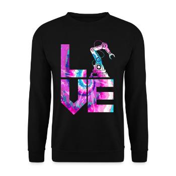 Robot Robotique Ingénieur Aquarelle - Sweat-shirt Unisexe - noir - Devant - Alina (178cm) & Michal (187cm)