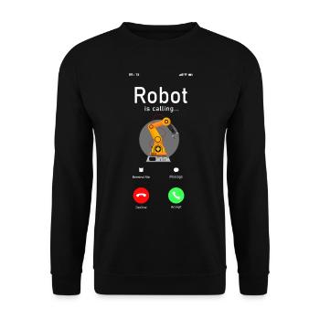 Robot Robotics Engineer Phone - Unisex Sweatshirt - black - Front - Alina (178cm) & Michal (187cm)