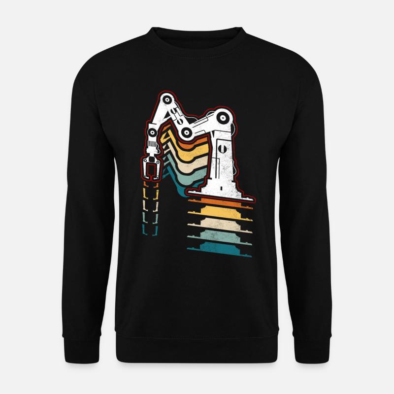 Robot Robotics Engineer Retro - Unisex Pullover - Schwarz