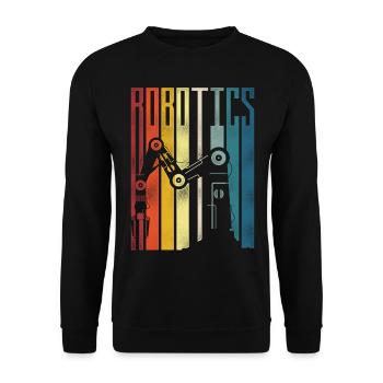 Robot Robotics Engineer Retro - Unisex Sweatshirt - black - Front - Alina (178cm) & Michal (187cm)
