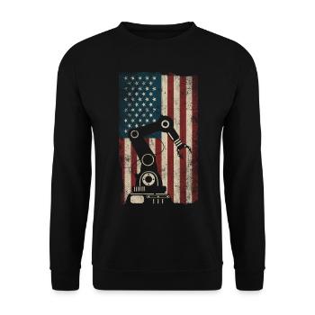 Ingénieur en robotique robotique américain - Sweat-shirt Unisexe - noir - Devant - Alina (178cm) & Michal (187cm)