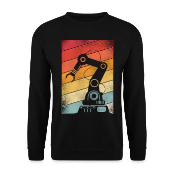 Robot Robotics Engineer Retro - Unisex Sweatshirt - black - Front - Alina (178cm) & Michal (187cm)