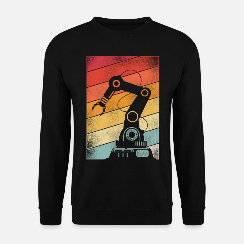 Robot Robotics Engineer Retro - Unisex Pullover - Schwarz