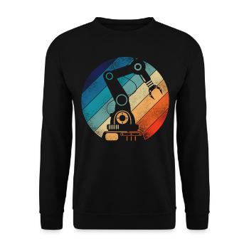 Robot Robotics Engineer Retro - Unisex Sweatshirt - black - Front - Alina (178cm) & Michal (187cm)