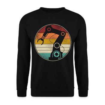 Robot Robotics Engineer Retro - Unisex Sweatshirt - black - Front - Alina (178cm) & Michal (187cm)