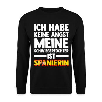 Ich habe keine Angst meine Schwiegertochter ist Sp - Unisex Pullover - Schwarz - Vorne - Alina (178cm) & Michal (187cm)