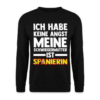 Ich habe keine Angst meine Schwiegermutter ist Spa - Unisex Pullover - Schwarz - Vorne - Alina (178cm) & Michal (187cm)