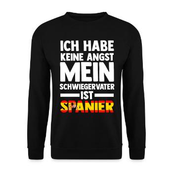 Ich habe keine Angst mein Schwiegervater ist Spani - Unisex Pullover - Schwarz - Vorne - Alina (178cm) & Michal (187cm)