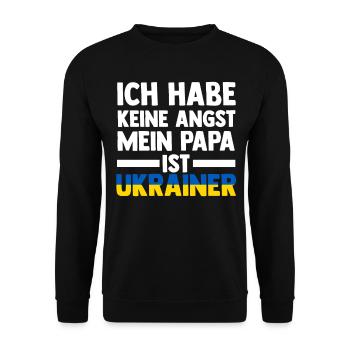 Ich habe keine Angst mein Papa ist Ukrainer - Unisex Pullover - Schwarz - Vorne - Alina (178cm) & Michal (187cm)