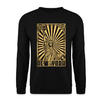 New York Statue of Liberty - Unisex Sweatshirt - black - Front - Alina (178cm) & Michal (187cm)