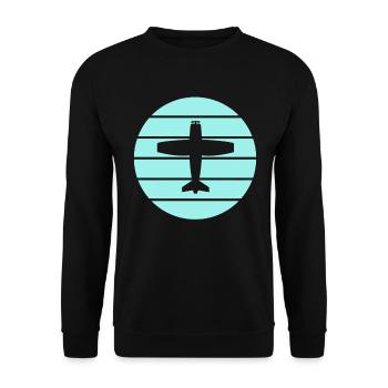 Flugzeug - Unisex Pullover - Schwarz - Vorne - Alina (178cm) & Michal (187cm)