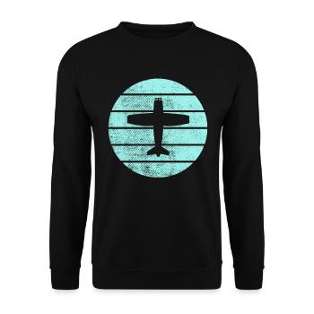 Flugzeug - Unisex Pullover - Schwarz - Vorne - Alina (178cm) & Michal (187cm)